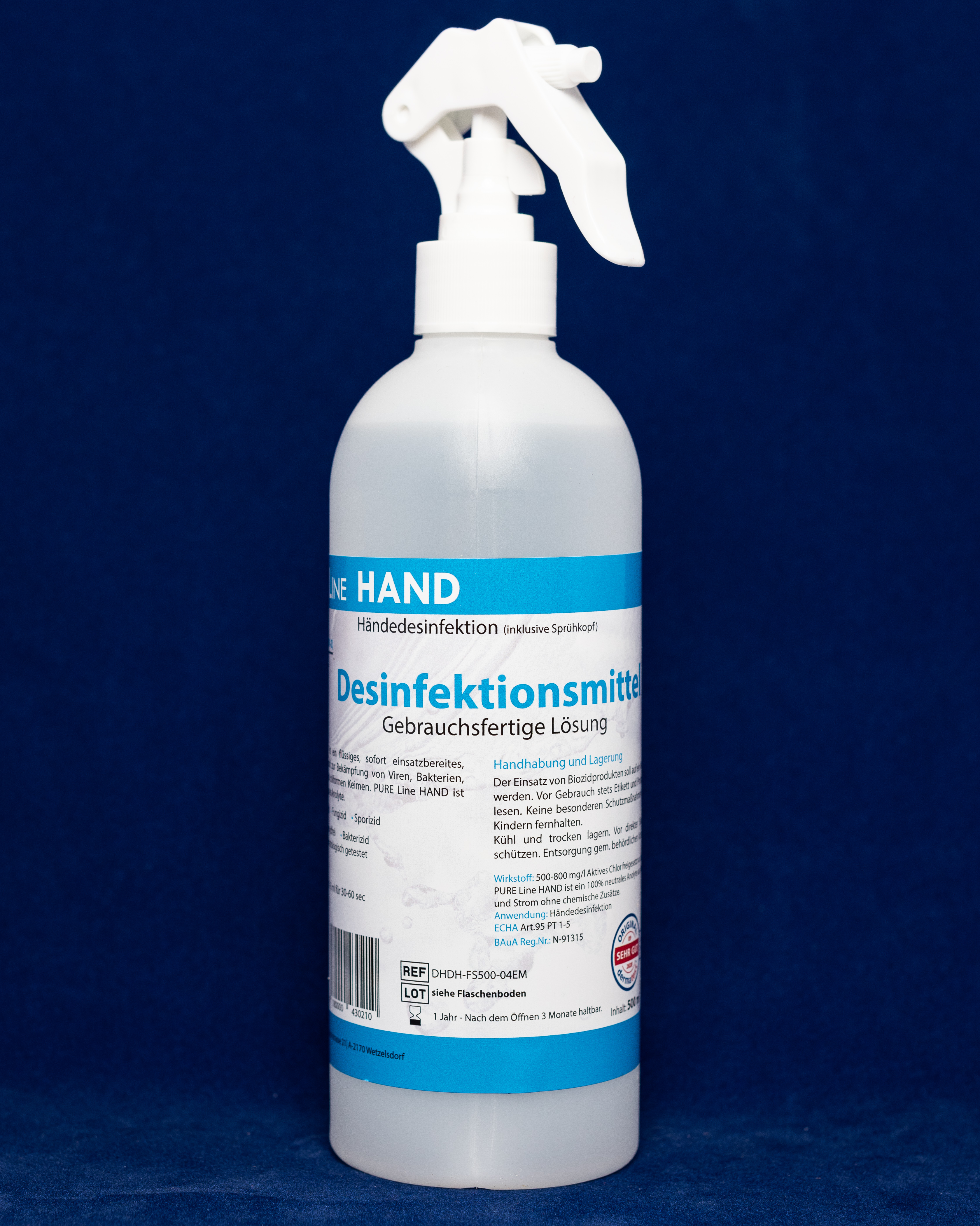 PURE Line HAND - 500 ml (HDPE-Flasche/Sprühkopf)